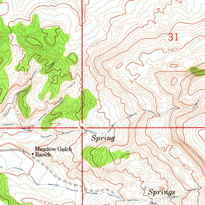 United States Geological Survey Red Creek Ranch, WY-UT-CO (1963, 24000-Scale) digital map