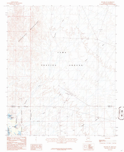 United States Geological Survey Red Hill SW, AZ-CA (1986, 24000-Scale) digital map