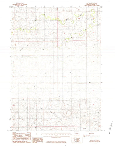 United States Geological Survey Red Hill, WY (1984, 24000-Scale) digital map