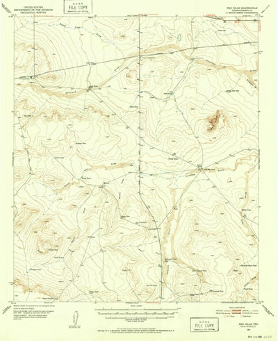 United States Geological Survey Red Hills, TX (1951, 62500-Scale) digital map