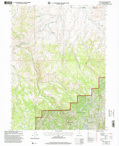 United States Geological Survey Red Hole, UT-WY (1998, 24000-Scale) digital map