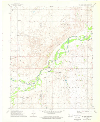 United States Geological Survey Red Horse Creek, OK (1973, 24000-Scale) digital map