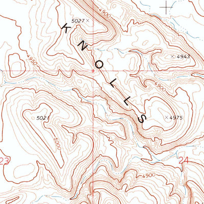 United States Geological Survey Red Knolls, UT (1972, 24000-Scale) digital map