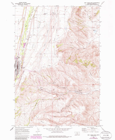 United States Geological Survey Red Lodge East, MT (1969, 24000-Scale) digital map