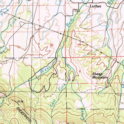 United States Geological Survey Red Lodge, MT-WY (1989, 100000-Scale) digital map