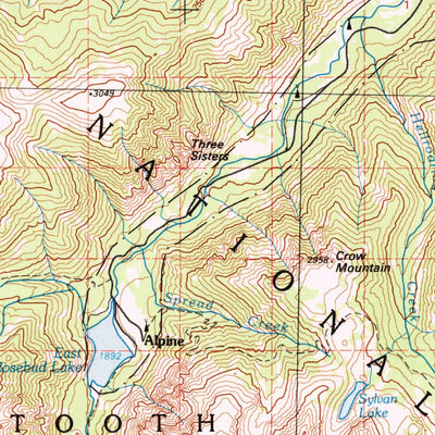 United States Geological Survey Red Lodge, MT-WY (1989, 100000-Scale) digital map