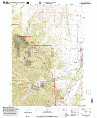 United States Geological Survey Red Lodge West, MT (1996, 24000-Scale) digital map