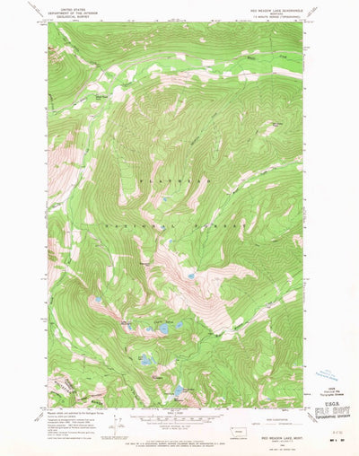 United States Geological Survey Red Meadow Lake, MT (1966, 24000-Scale) digital map