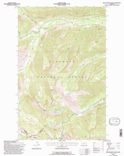United States Geological Survey Red Meadow Lake, MT (1994, 24000-Scale) digital map