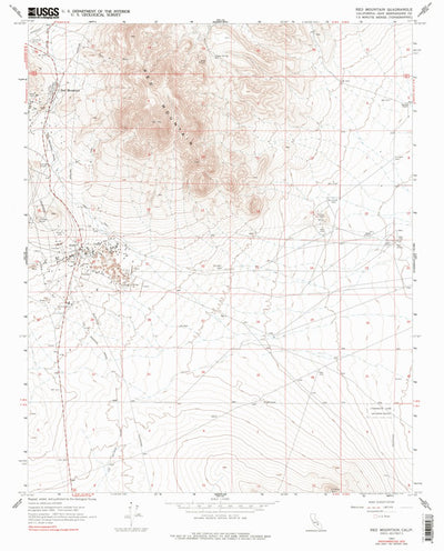 United States Geological Survey Red Mountain, CA (1967, 24000-Scale) digital map