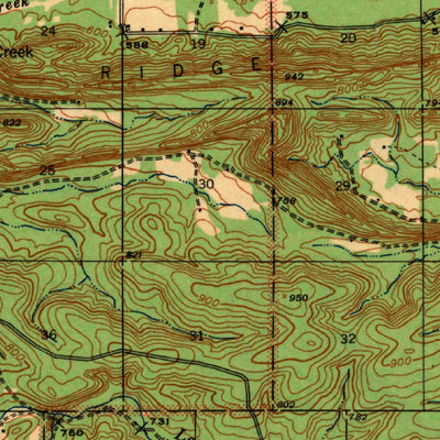 United States Geological Survey Red Oak, OK (1943, 62500-Scale) digital map