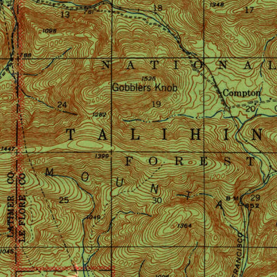 United States Geological Survey Red Oak, OK (1943, 62500-Scale) digital map