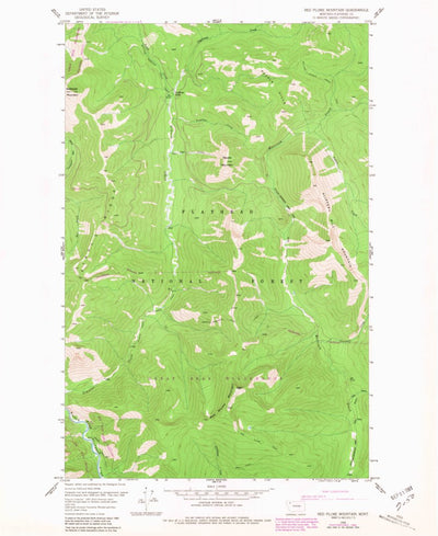 United States Geological Survey Red Plume Mountain, MT (1958, 24000-Scale) digital map