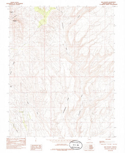 United States Geological Survey Red Pockets, AZ (1985, 24000-Scale) digital map