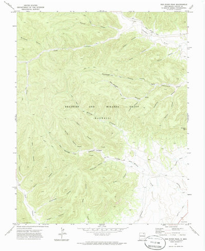 United States Geological Survey Red River Peak, NM (1971, 24000-Scale) digital map