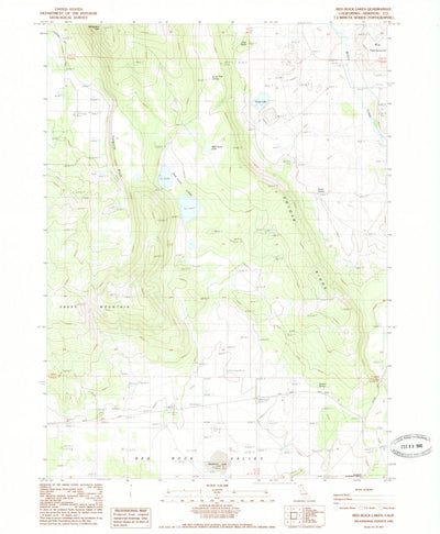 United States Geological Survey Red Rock Lakes, CA (1985, 24000-Scale) digital map