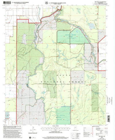 United States Geological Survey Red Rock, MS (2000, 24000-Scale) digital map