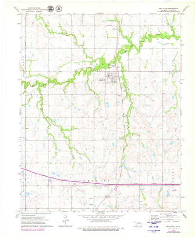 United States Geological Survey Red Rock, OK (1972, 24000-Scale) digital map