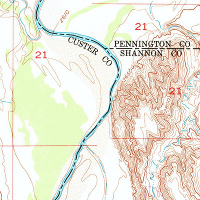 United States Geological Survey Red Shirt NE, SD (1951, 24000-Scale) digital map