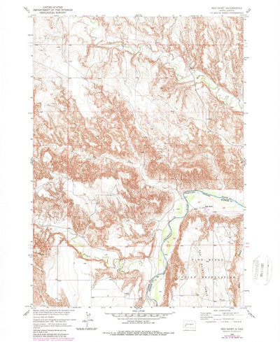 United States Geological Survey Red Shirt, SD (1951, 24000-Scale) digital map