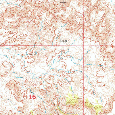 United States Geological Survey Red Shirt SW, SD (1951, 24000-Scale) digital map