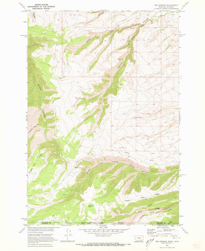 United States Geological Survey Red Springs, MT-WY (1969, 24000-Scale) digital map
