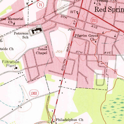 United States Geological Survey Red Springs, NC (1974, 24000-Scale) digital map