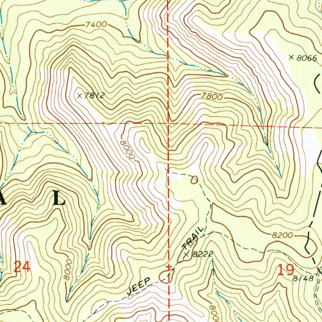 Red Spur Mountain, UT (1986, 24000-Scale) Map by United States ...