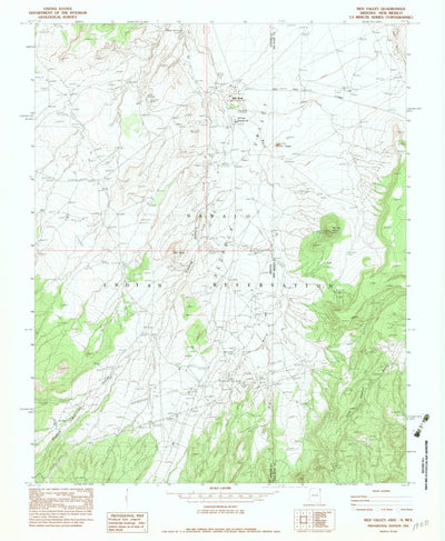 United States Geological Survey Red Valley, AZ-NM (1982, 24000-Scale) digital map