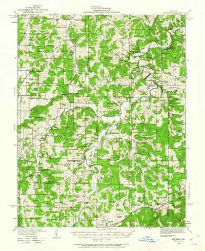 United States Geological Survey Redbird, MO (1934, 62500-Scale) digital map
