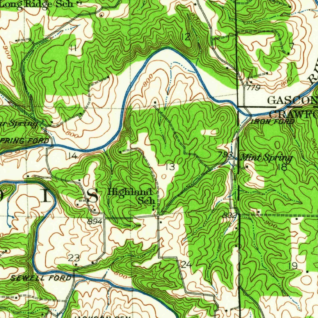 Redbird, MO (1934, 62500-Scale) Map by United States Geological Survey ...