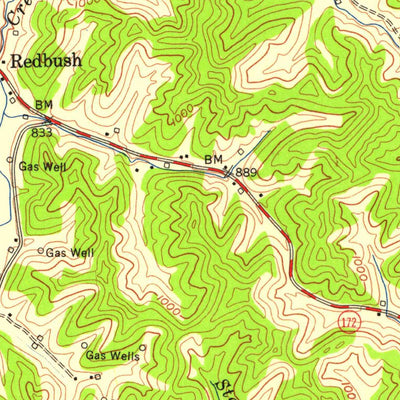 United States Geological Survey Redbush, KY (1954, 24000-Scale) digital map