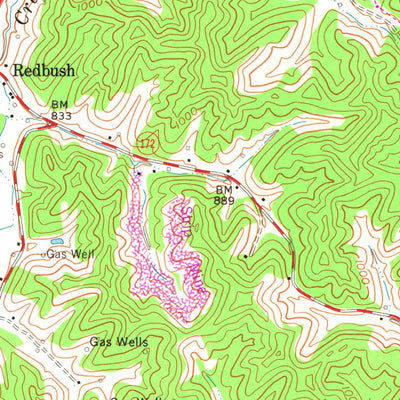 United States Geological Survey Redbush, KY (1962, 24000-Scale) digital map