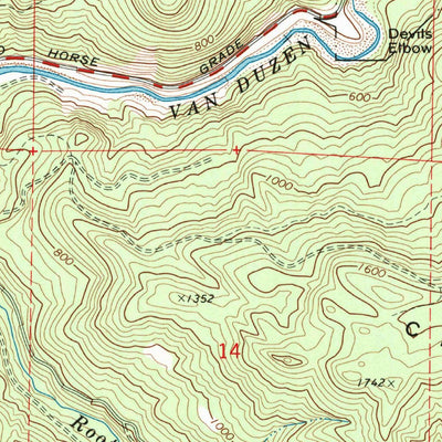 United States Geological Survey Redcrest, CA (1969, 24000-Scale) digital map