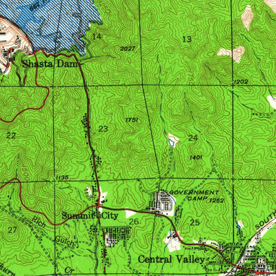 United States Geological Survey Redding, CA (1944, 62500-Scale) digital map