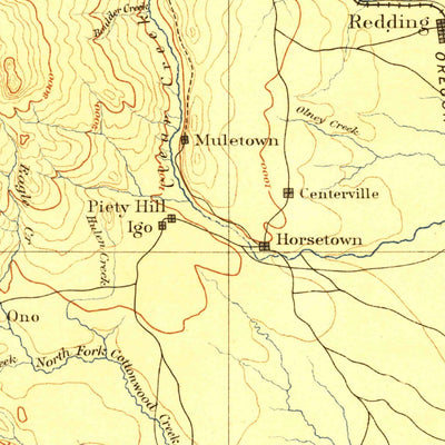 United States Geological Survey Redding E, CA (1894, 250000-Scale) digital map
