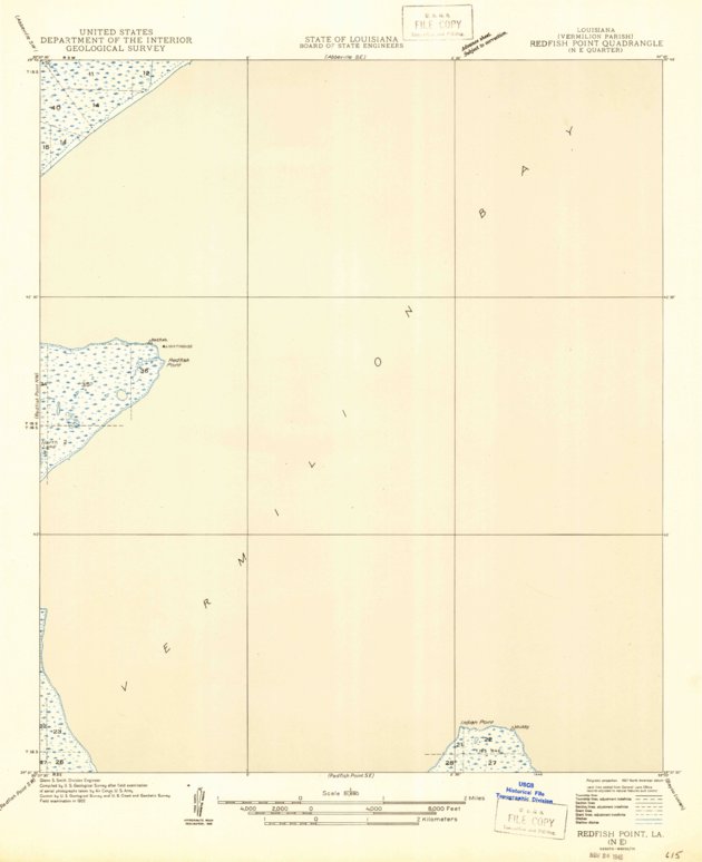 Redfish Point, LA (1946, 31680-Scale) Map by United States Geological ...