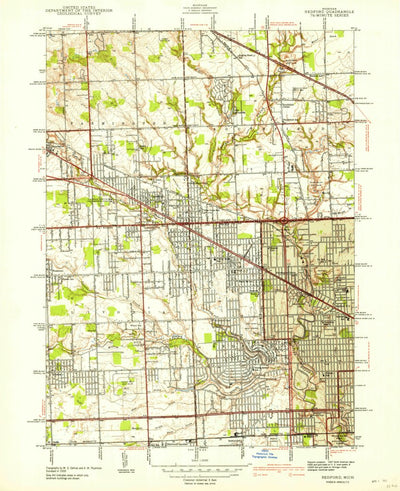 United States Geological Survey Redford, MI (1942, 24000-Scale) digital map