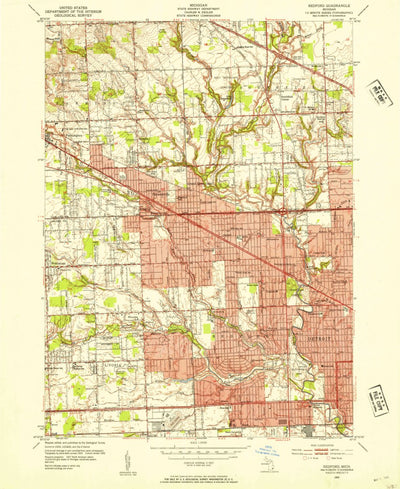 United States Geological Survey Redford, MI (1952, 24000-Scale) digital map