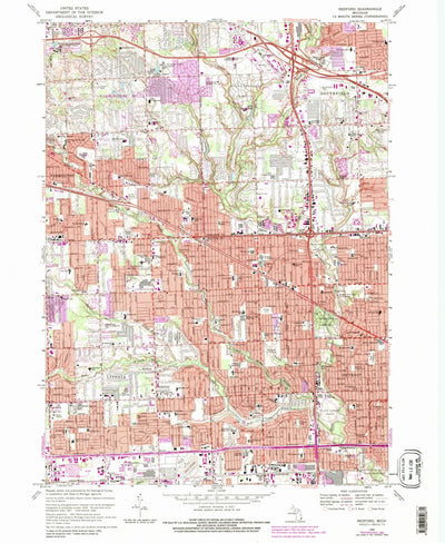 United States Geological Survey Redford, MI (1968, 24000-Scale) digital map
