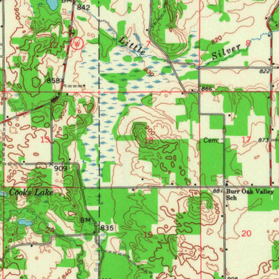 United States Geological Survey Redgranite, WI (1961, 62500-Scale) digital map