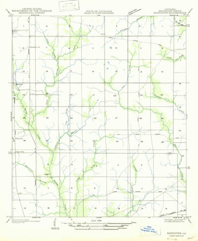 United States Geological Survey Redhead Branch, LA (1947, 31680-Scale) digital map