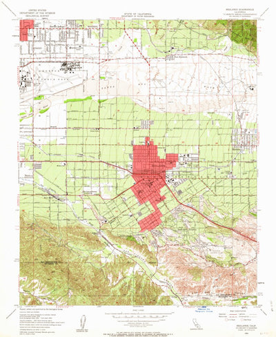 United States Geological Survey Redlands, CA (1954, 24000-Scale) digital map