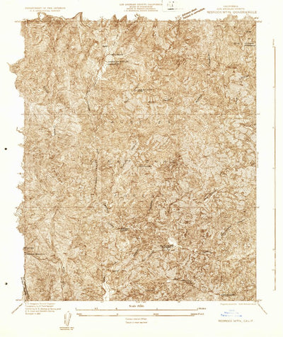 United States Geological Survey Redrock Mountain, CA (1931, 24000-Scale) digital map