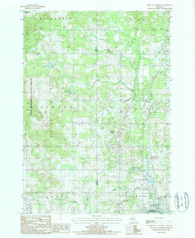 United States Geological Survey Reed City North, MI (1987, 24000-Scale) digital map