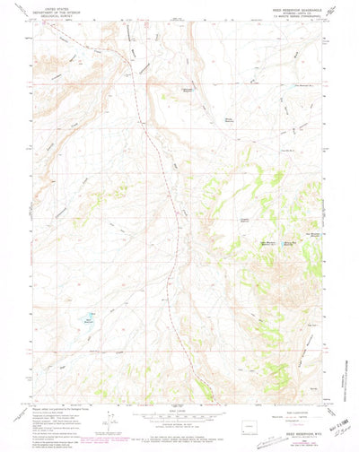 United States Geological Survey Reed Reservoir, WY (1964, 24000-Scale) digital map