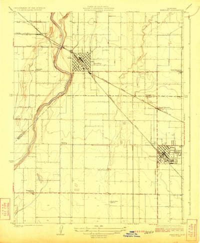 United States Geological Survey Reedley, CA (1924, 31680-Scale) digital map