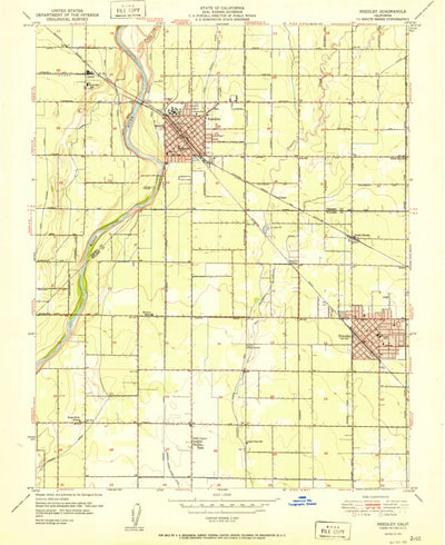 United States Geological Survey Reedley, CA (1951, 24000-Scale) digital map