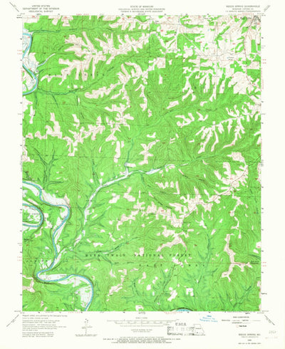 United States Geological Survey Reeds Spring, MO (1956, 24000-Scale) digital map