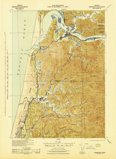 United States Geological Survey Reedsport, OR (1942, 62500-Scale) digital map